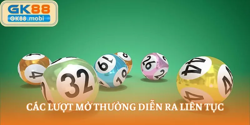 Các lượt mở thưởng diễn ra liên tục