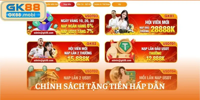 Chính sách tặng tiền hấp dẫn